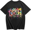 Lubpow Pojkar Bruh T-shirt Roligt Uttryck T-shirts för Barn Atletisk Graffiti Grafisk T-shirt Cool Street Art Boktryckt T-shirt Topp
