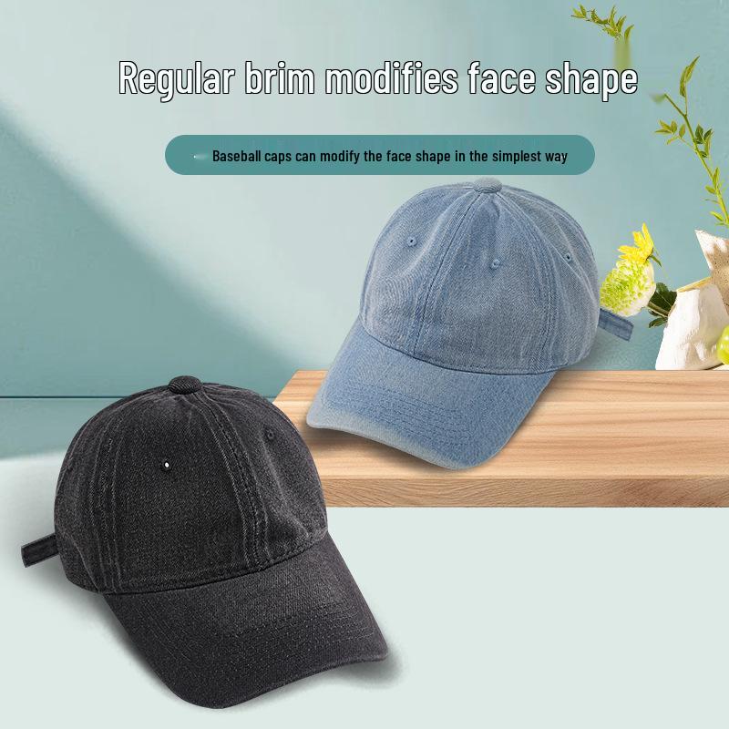 Кепка бейсболка из потертого денима в корейском стиле - Мужская ретро выцветшая кепка с козырьком от солнца