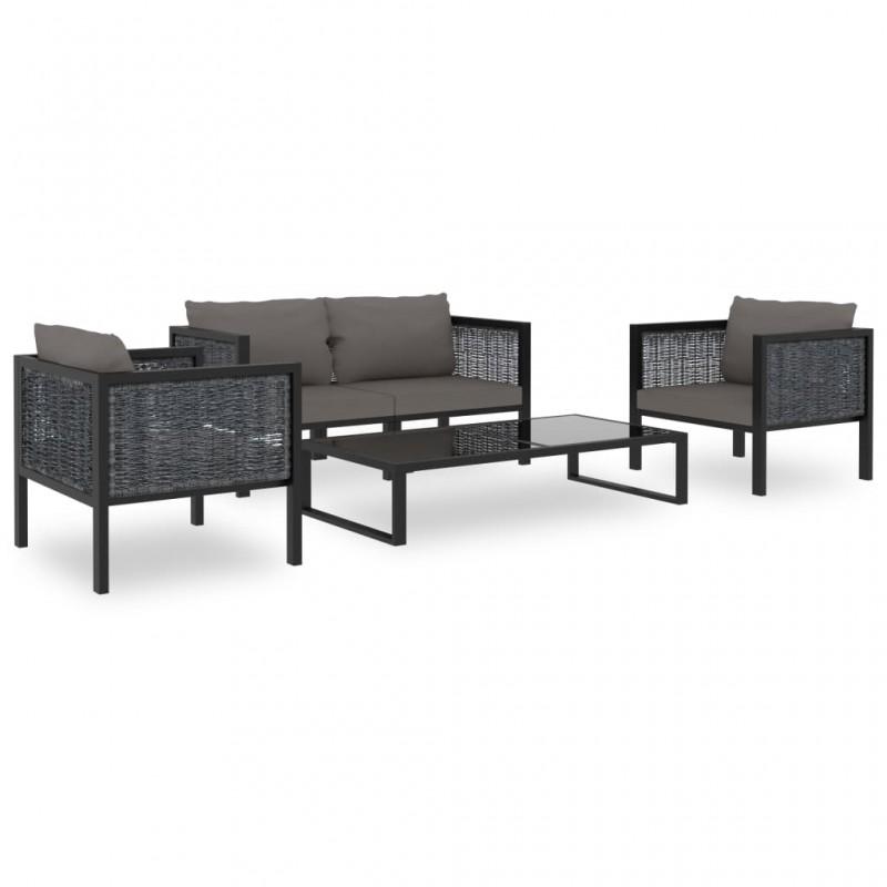 Day and Night - Day and Night Jde Ardín Furniture 5 Pieces and Anthracite Synthetic Rattan Cushions