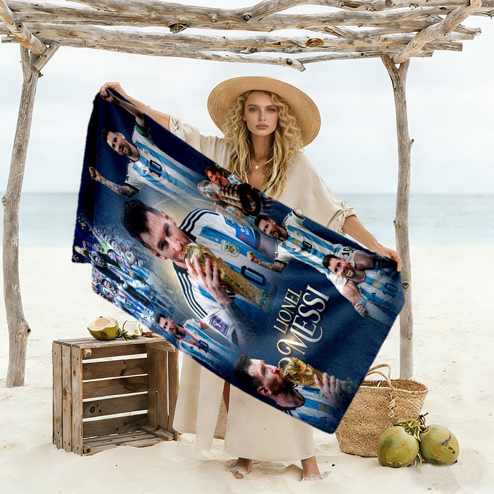 Messi World Cup Champion Customized Name Beach Towel Soft Durable Quickdry Portable For Swimmingbeachcamping Travel Beach Accessoriesgym