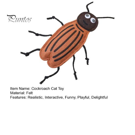 Durable Cat Toy Plush Cockroach Chew Interactive Catnip Self Play Realistic Shaped Felt for Indoor Cats Kittens Hunting Instinct