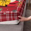3pcs red checkered Santa Claus print coreless bed sheet set multi size bed cover bedroom bedding decoration machine washable