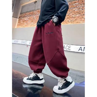 Boys' Spring and Summer Autumn Pants Children and Teens Pants Thin Children's Sports Straight Pants Trendy Three-Bar Pants Trendy