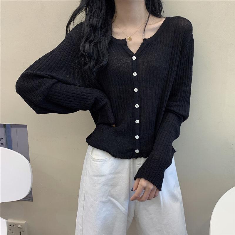 Korean Style Long Sleeve Knitted Cardigan for Women Outerwear College Style Casual Knitted Sweater Thin Coat for Spring and Autumn Seasons