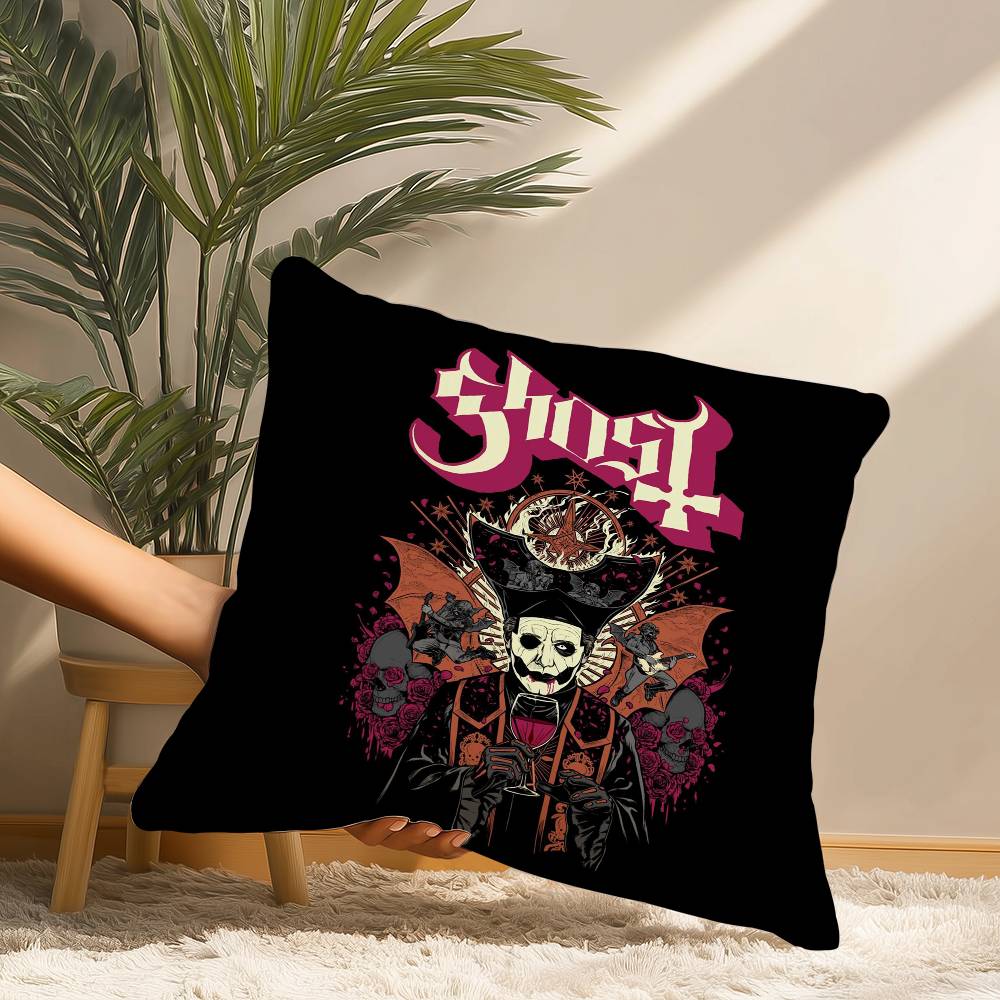 Cool G-Ghost BandS Pillow Case Short Plush Print Cushion Cover Square Throw Pillow Covers Sofa Home Decor