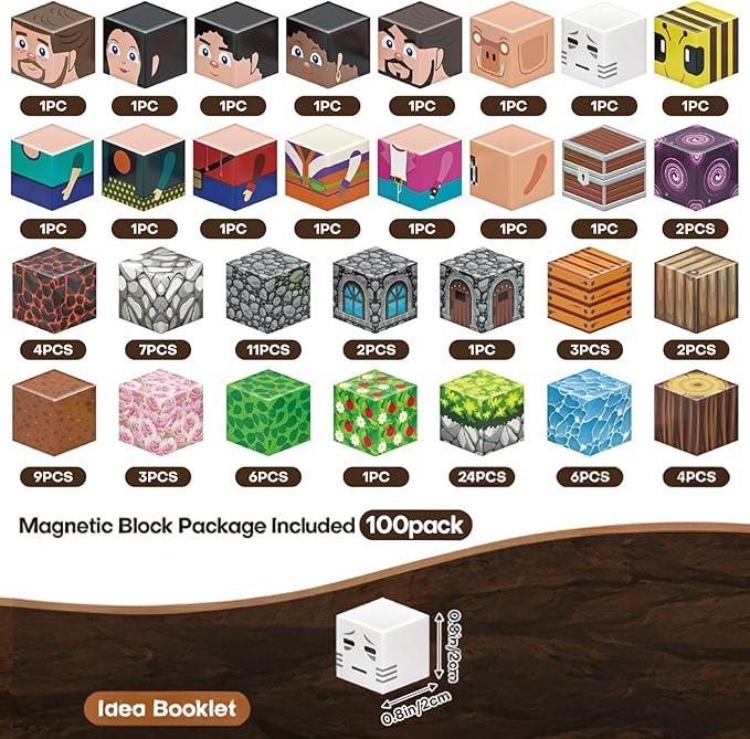 Magnetic World Building Blocks: Pink Castle Set for Kids Basic Edition [1 to 4]