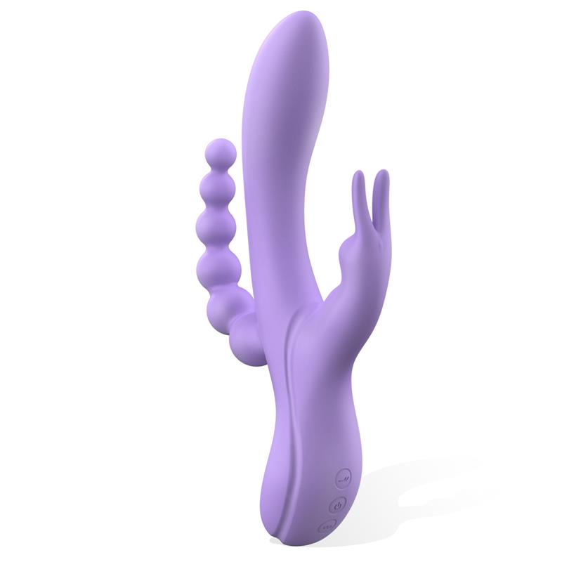 Lindsay Vibrator with Anal Chain Liquid Silicone Unibody Flexible 2 Motors