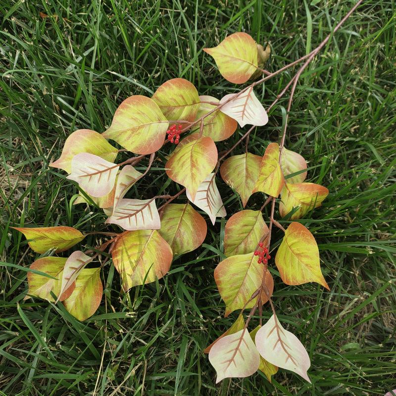 Silk Green Bodhi Leaves Artificial Plants Fake Flower Balcony Decoration Simulation Bodhi Leaf Branch Plant Study Decorative 5pcs зелёный