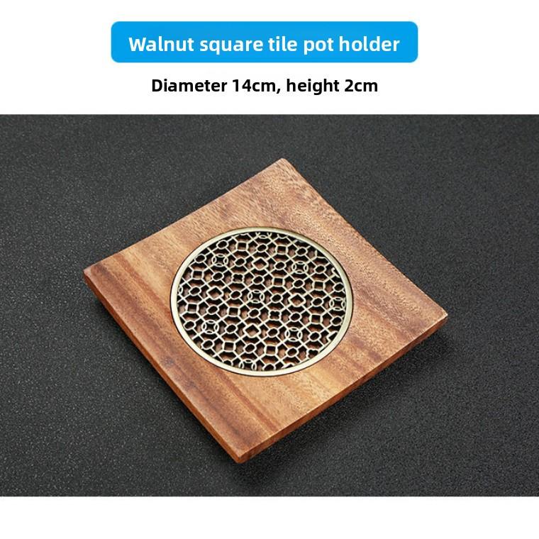 Traditional Walnut Wood Tea Tray Teapot Teacup Holder Mat Office Coffee Cup Tray Home Tea Ceremony Set