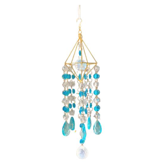 Faux Crystal Suncatcher Wind Chimes for Outside Prisms Window Hanging