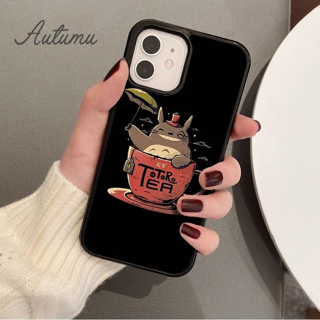 Japan Anime Cartoon Totoro Phone Case for iPhone 11 12 13 14 Pro Max Mini XR XS SE 2020 6S 7 8 Plus Samsung Galaxy S21 S22 Cover