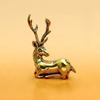 Retro Brass Christmas Elk Miniature Figurine Festival Decoration Accessories Mini Reindeer Statue Desktop Ornament Modern Decors
