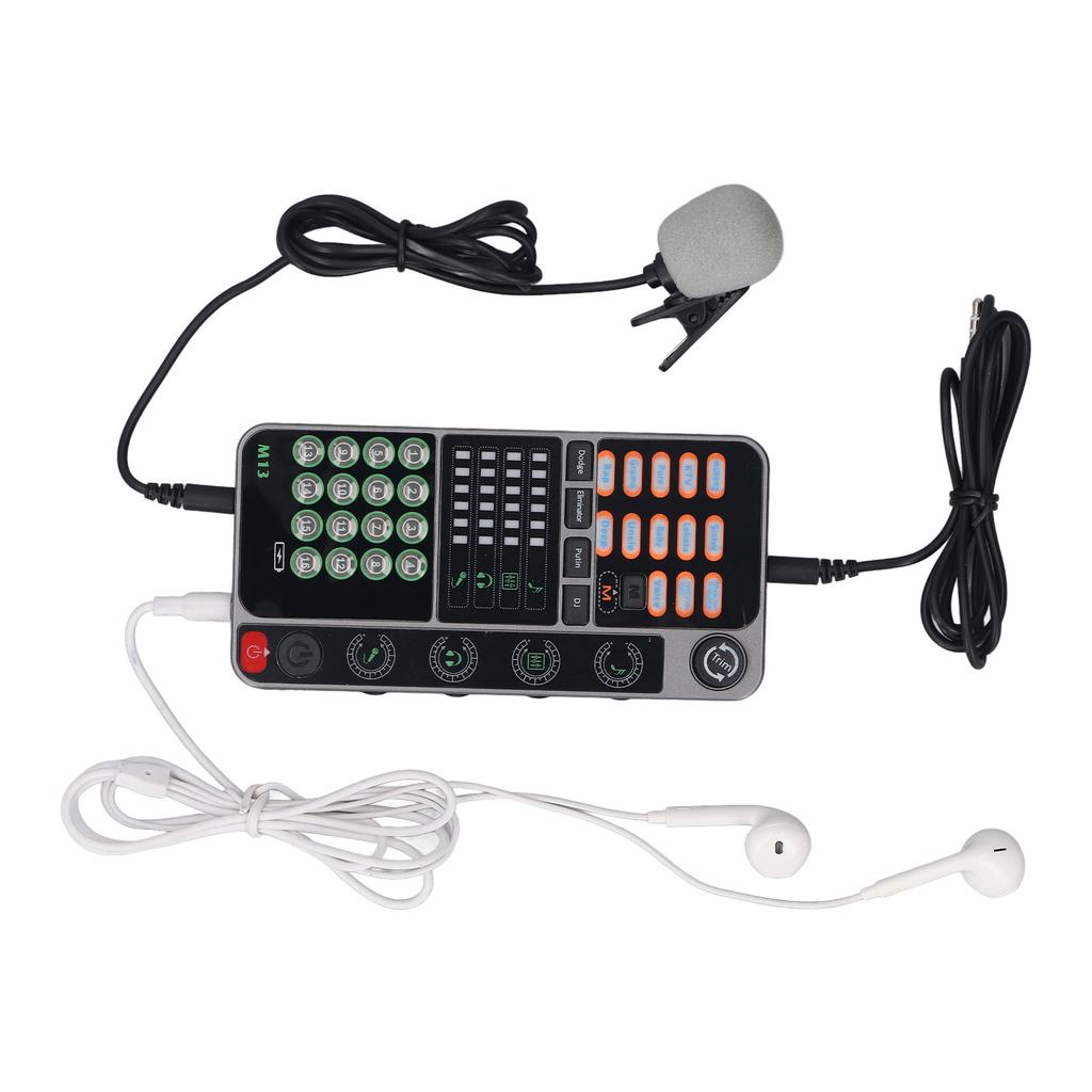 Voice Changer Live Sound Card Portable Voice Disguiser with Bluetooth DJ Controller for Live Streaming Singing Gaming