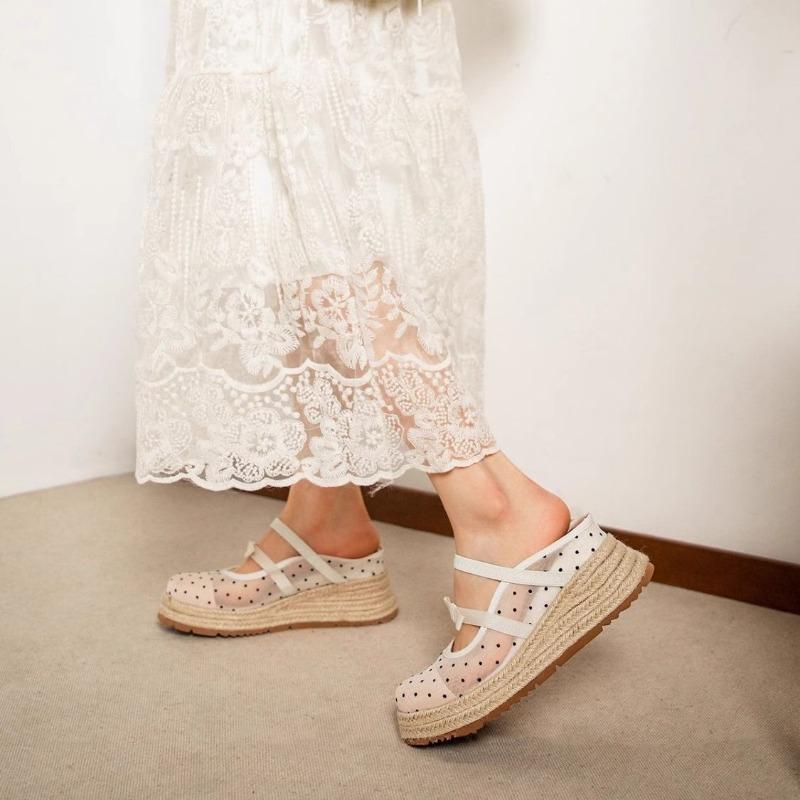 New Mesh Thick-soled Wedge Sandals Women's Summer Wear Is Beautiful, One-pedal Bag Head Heightening Cool Slippers