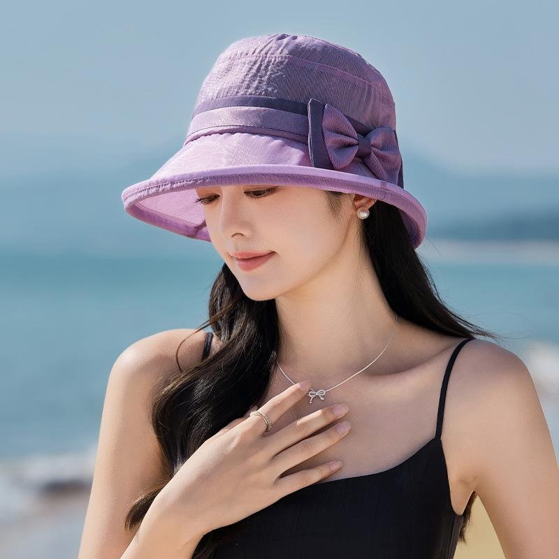 Summer New Hat Women's Sunshade Sunscreen Hat Sun Hat Outdoor Versatile Bow Bucket Hat