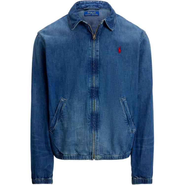 

Polo Ralph Lauren Выбеленная джинсовая куртка на молнии с длинным рукавом Мужские куртки Синяя MNPOOTW16021601-400 S