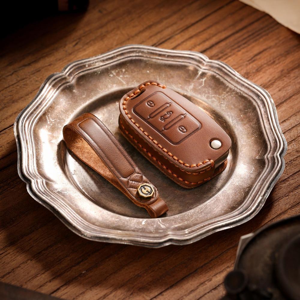 Premium Auto-Schlüsselhülle für Volkswagen Magotan Lavida Faltstil Luxus Auto-Schlüsselhülle