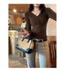 Korean Style V-Neck Button Knitwear for Women - Autumn/Winter Long-Sleeve Slimming Top