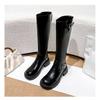 Thick-soled knight boots women's 2025 new autumn and winter western denim thick heel black knee-high long boots