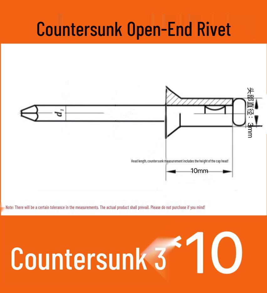 Aluminum Flat Head Iron Core Countersunk Pop Rivets