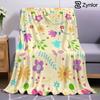 Cream Mixed Wildflower Lightweight Microfiber Soft Christmas Fleece Blanket Warm Cozy Throw for Sofa Office Travel All Season