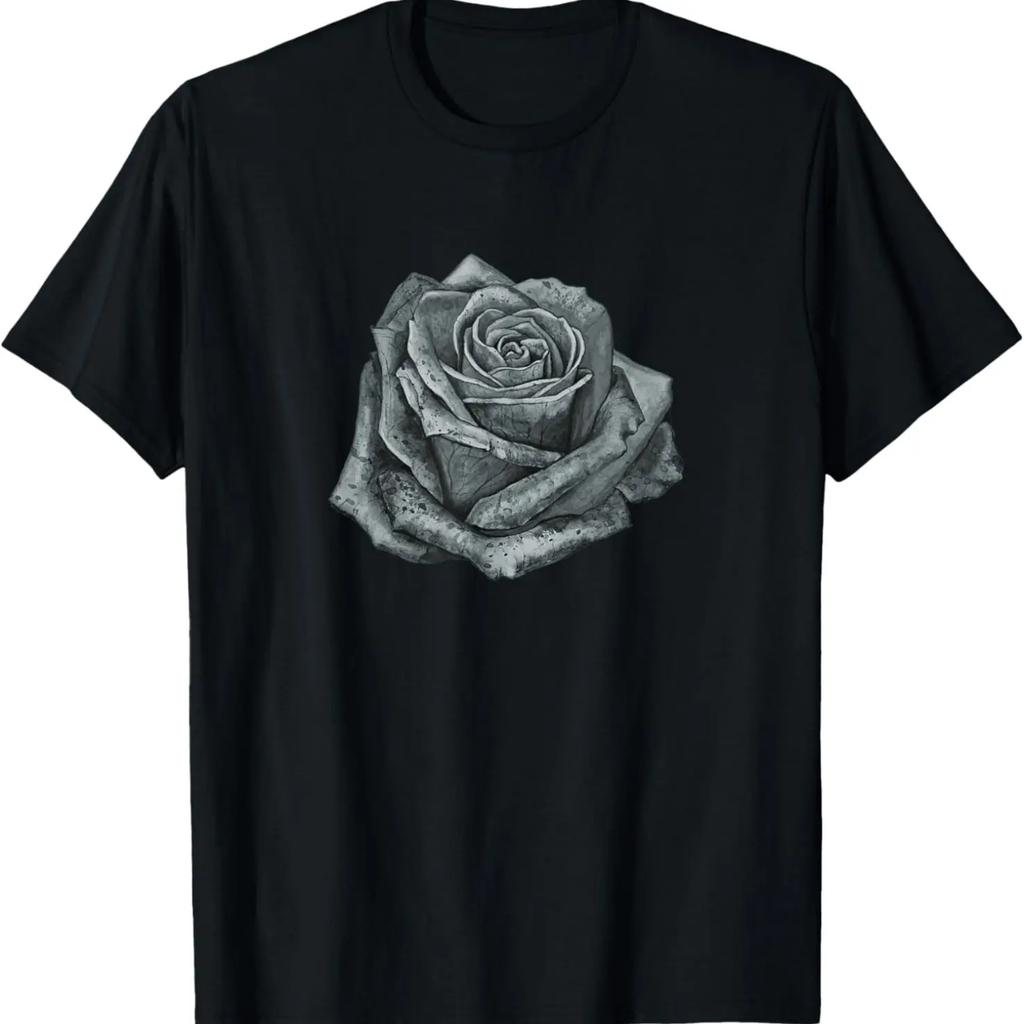 Aesthetic Black Rose Flower Shirt Floral Lover Gifts Shirt T-Shirt