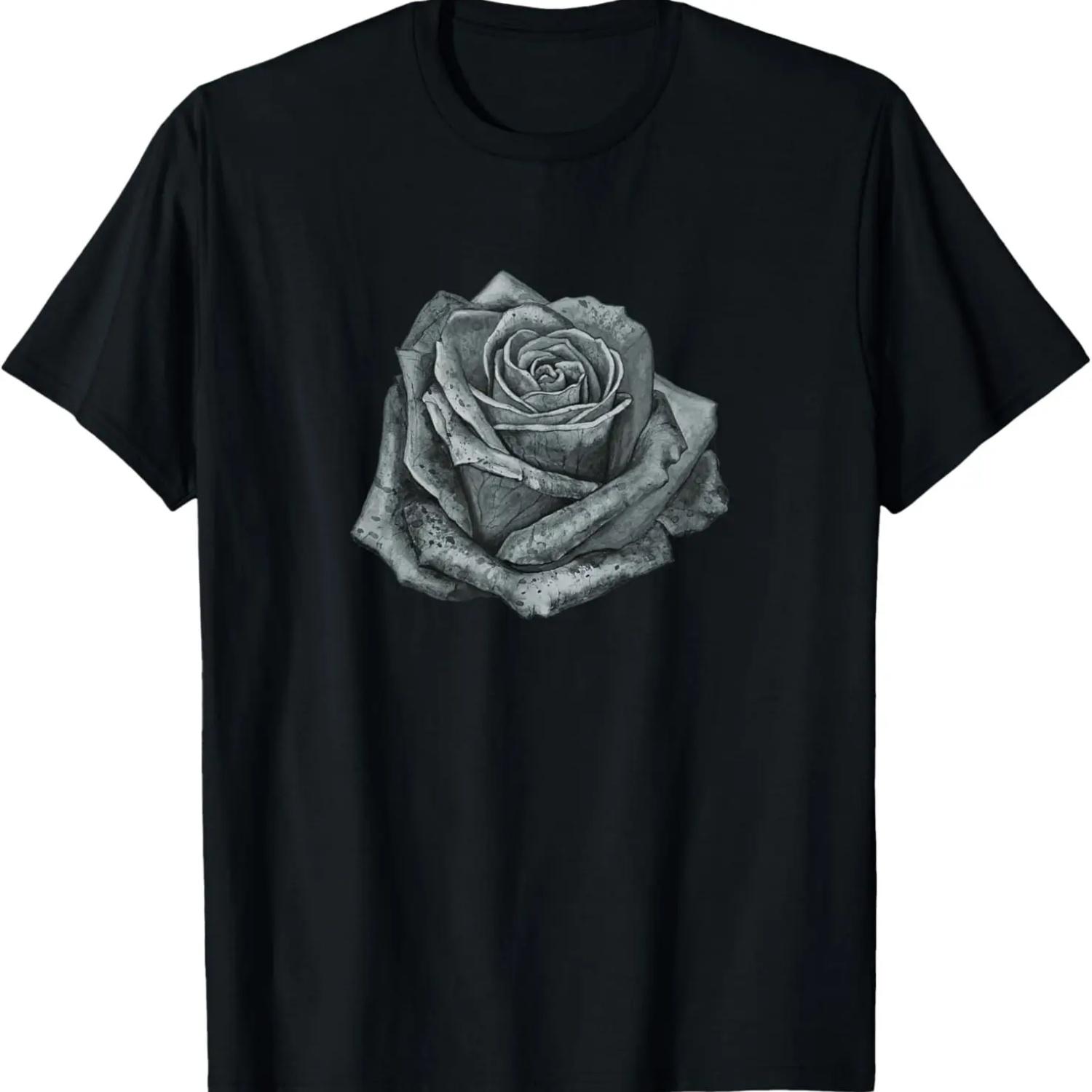 

Aesthetic Black Rose Flower Shirt Floral Lover Gifts Shirt T-Shirt XXXXXL чёрный