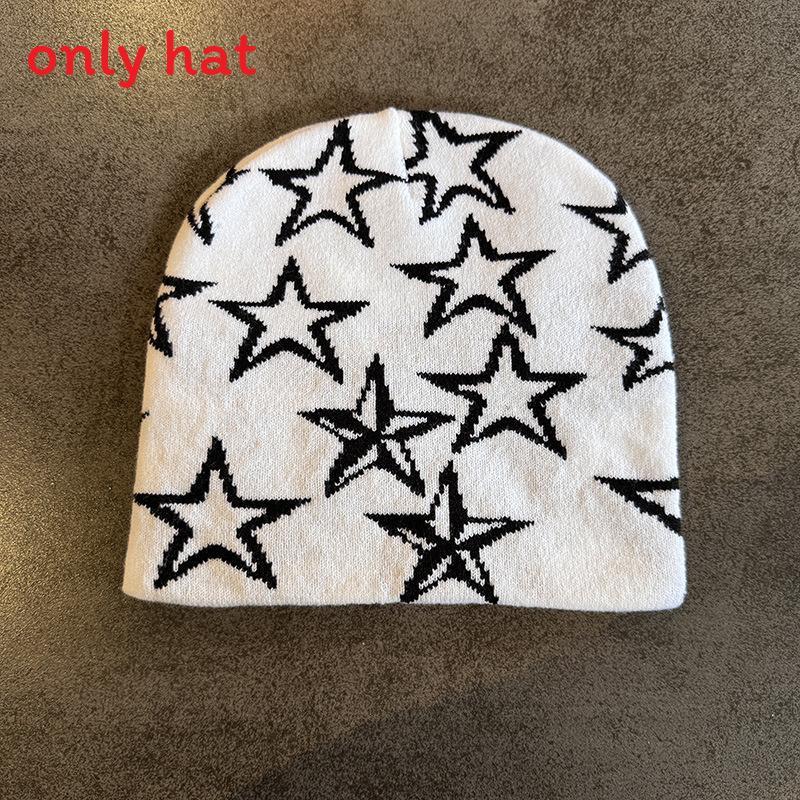 Star Pattern Fashion Women Casual Warm Knitted Hat For Autumn Winter And