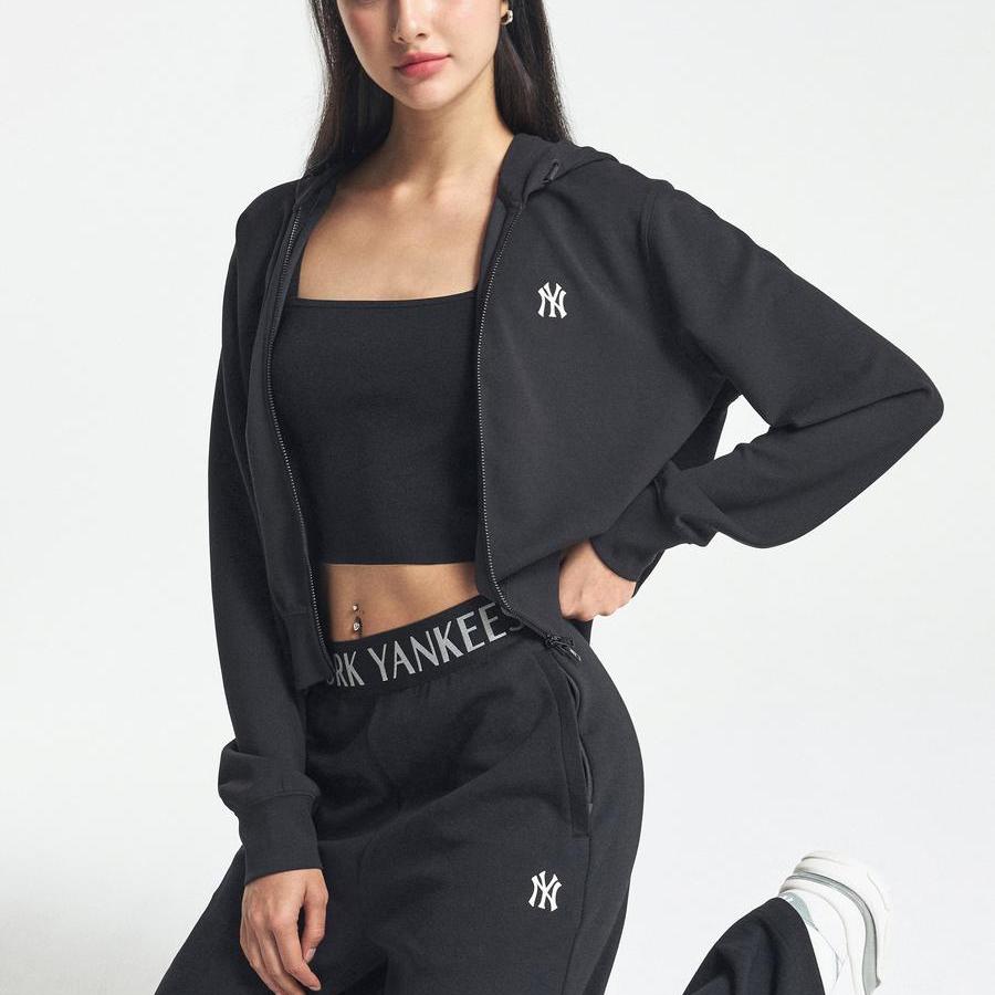 MLB Basic Series New York Yankees Soft Comfortable Fashion Casual Jacket Women jackets Black 3FTRBA244-50BKS