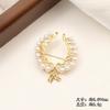1pc Elegant Model Pearl Gold Branch Flower Wreath Brooch Showcases Retro Noble Temperament Adding Elegant Charm To Dressing