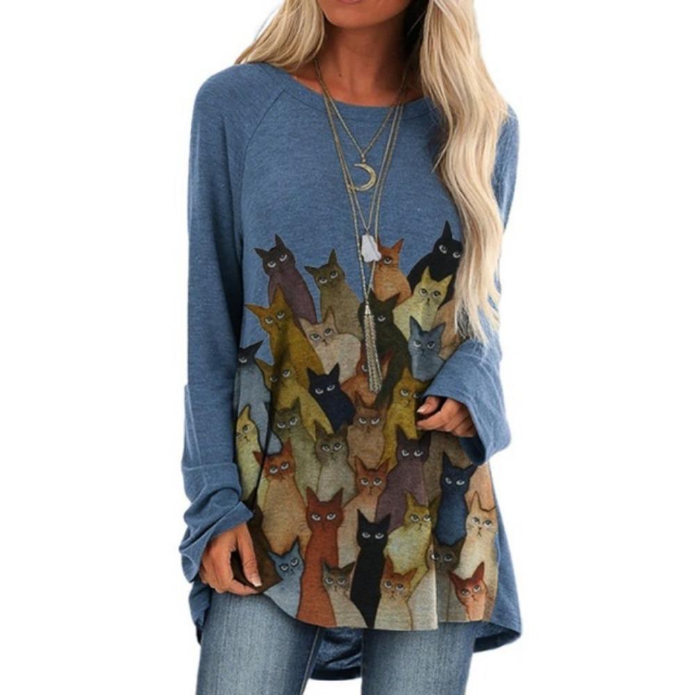 Long Sleeve T-Shirt Women'S Clothing Printed T-Shirt Y2k Fashion Top Trend Women'S T-Shirt Autumn Loose Clothing