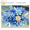Non-Toxic 917Pcs Moc Blue Flower Model Building Blocks 3D Flores Bouquet Potted Plants Bricks Kits Children Diy Toy Home Decor