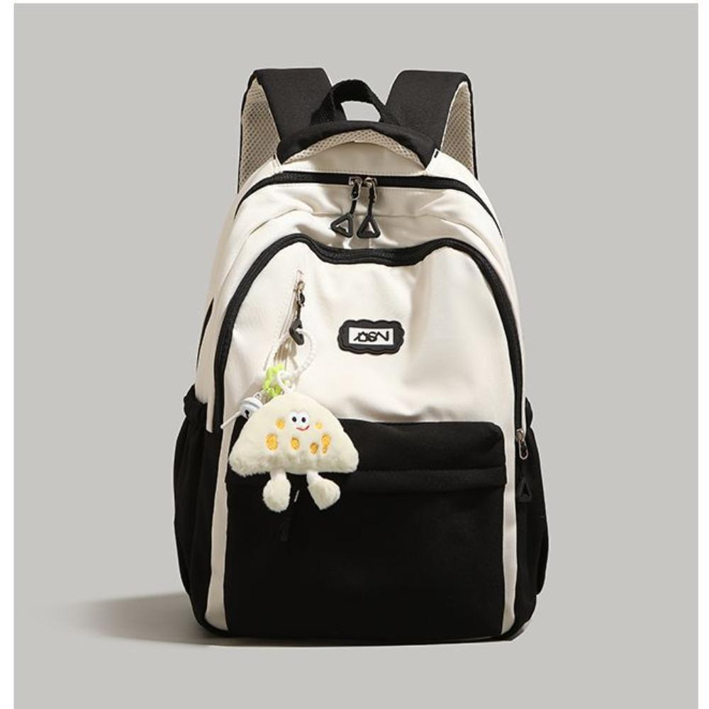 German high-end contrasting color backpack new versatile large-capacity backpack women's junior high school high-value schoolbag