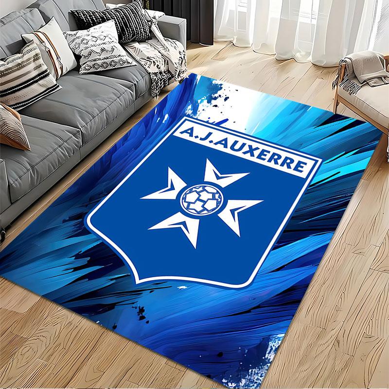 A.J. Auxerre Logo Blue Carpet suitable as a non-slip mat for the living room or bedroom sofa