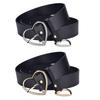 Women Ladies Metal Heart Buckle Belt Leather Jeans Dress Waist Band Belts