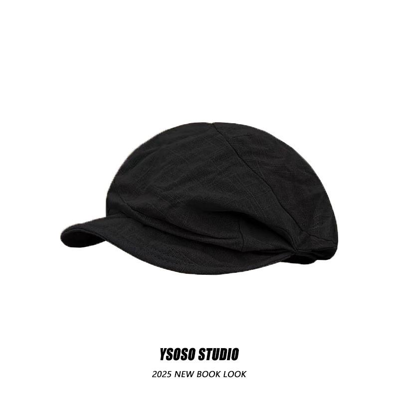 Elegant Round Top Beret Cap With Wide Brim For Women Breathable Sunshade And Windproof