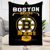 Boston Bruins Hockey Ausrüstung Personalisierte Namensdecke Geschenk Personalisierte Decke Weiche & Gemütliche Überwurfdecke für Picknicks Bett Bettwäsche Stuhl Ganzjahresgebrauch