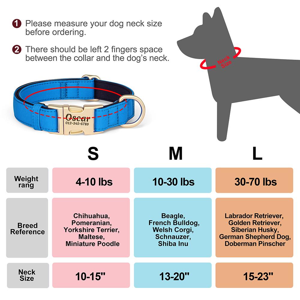 Colorful Dog Collar Customized Nylon Dog Collars Durable Pet Necklace With 8 Colors Padded for Small Large Dogs New Engraving
