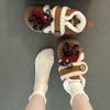 Cartoon Bear Velcro Snow Boots Autumn and Winter Fashion Bow Retro Comfortable Women's Bear Platform Cotton Shoes