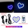 Car LED window lights interior decoration lights glowing heart atmosphere lights USB wiring car modification neon Car Decoration