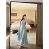 French Chic Knit Sleeveless A-Line Midi Dress Women 2026 High Waist Slim Fit Elegant Casual