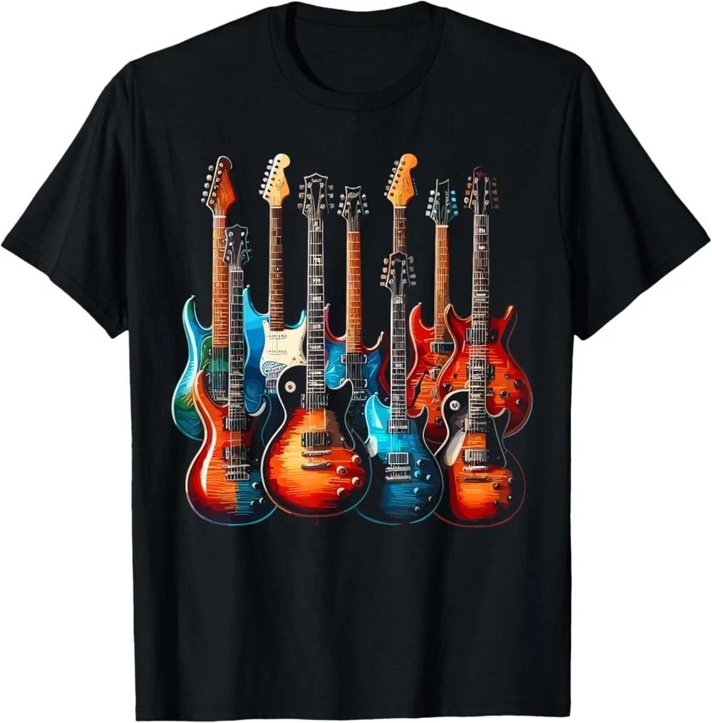 Guitars Guitarists Music Christmas T-Shirt – Unisex Guitar Tees L
