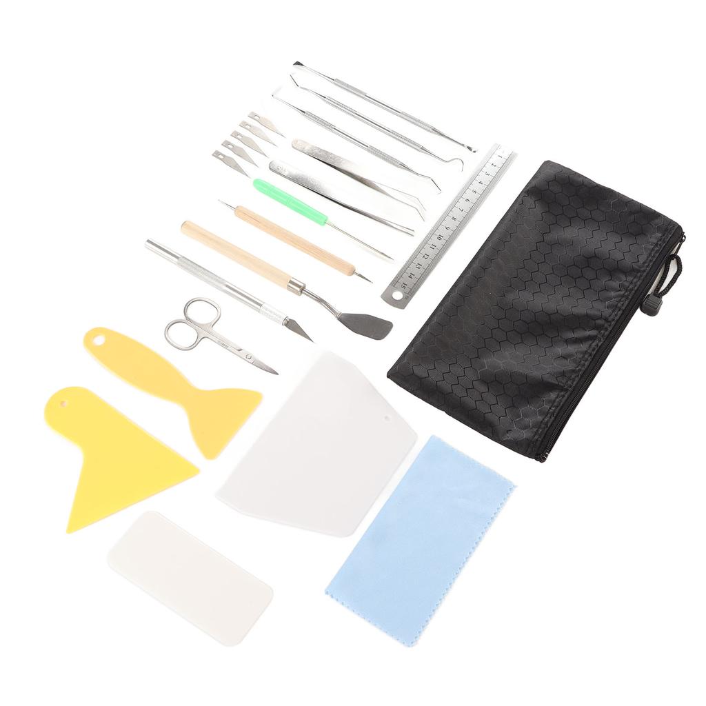 Craft Vinyl Weeding Set 22 Pcs Practical Ruler Carving Pen Scissors Tweezers Crochet Hook DIY Craft
