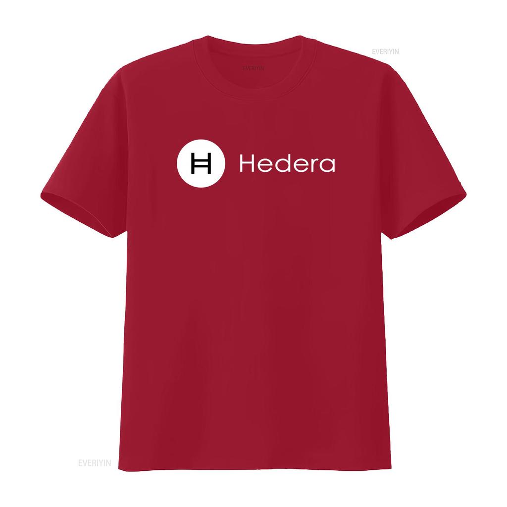 T-shirt con Logo Hedera Hashgraph a Tema Moneta per Fan HBAR vintage Lavata Traspirante Casual uomo Unisex abbigliamento designer grafica
