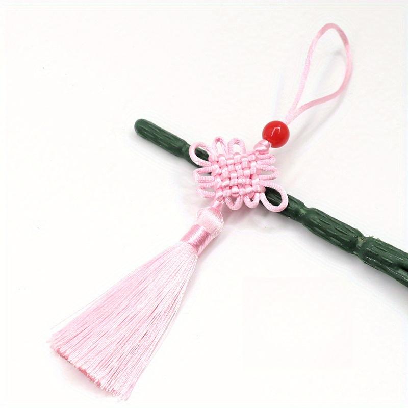 DIY Handgeknüpfter chinesischer Knoten, kleiner chinesischer Knoten Lesezeichen, Quastenanhänger, Taschenanhänger, Handyanhänger, Schreibwarenanhänger, Lesezeichenanhänger