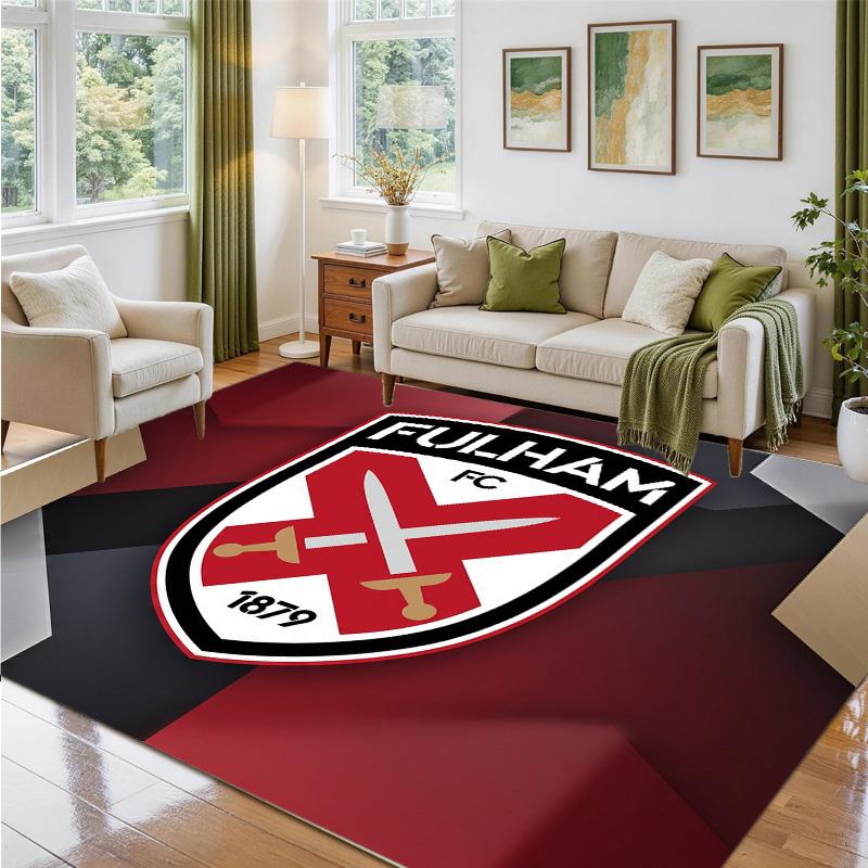 Fulham Voetbal Design Kristalfluweel Tapijt Zacht Decoratief Matje voor Slaapkamer Entree
