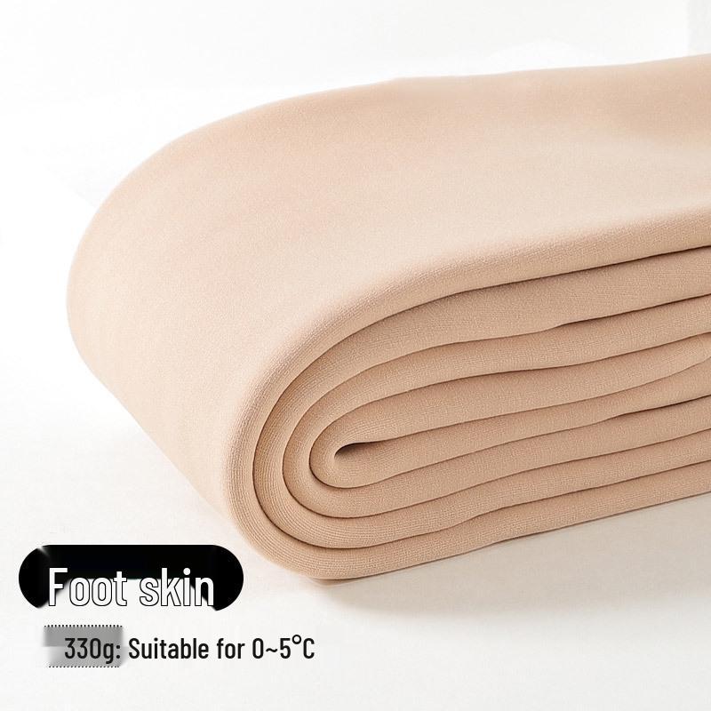 Damskie rajstopy z polarową podszewką i stopkami - Grube, Nude, Rozmiary Plus & Petite, Zimowa warstwa bazowa podkreślająca nogi.