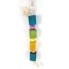 Pet Bird Parrot Wood Blocks Cotton Rope Cage Hanging Standing Play Chew Toy