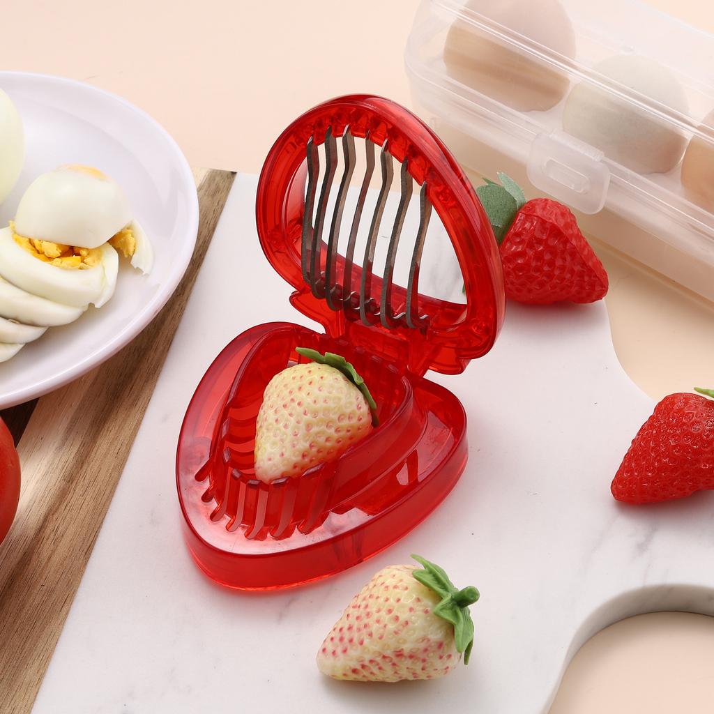 Strawberry Slicer Cream Cake Decoration Strawberry Cutter Red Date Slicer Egg Cutter Kitchen Gadget