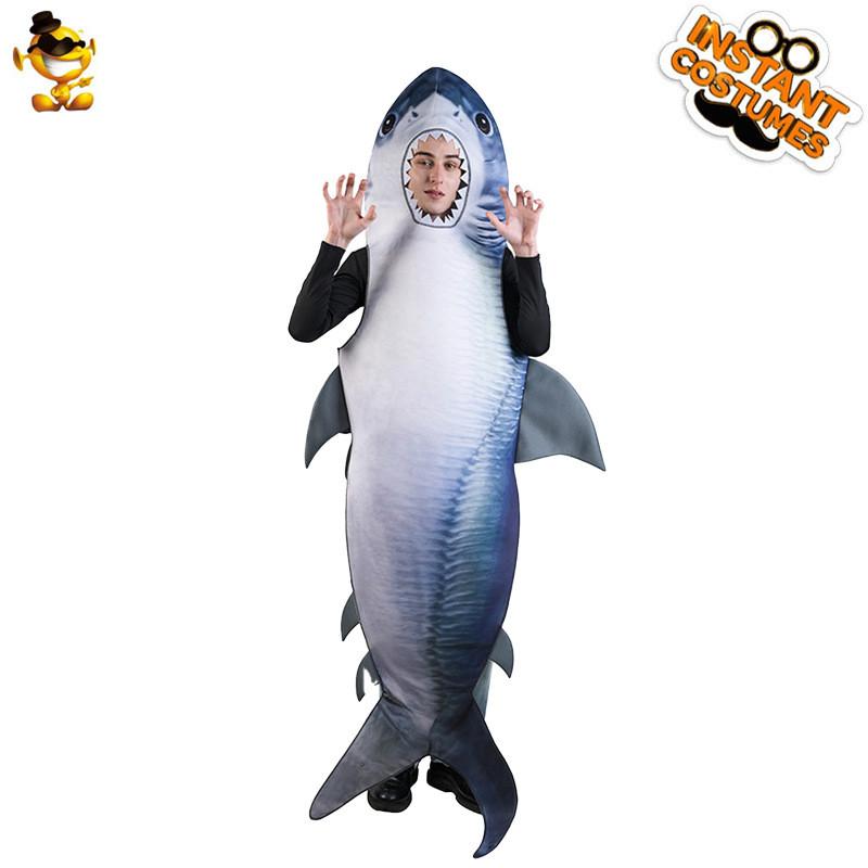 Halloween Adult Shark Costume Cosplay Fancy Dress For Stage Performance